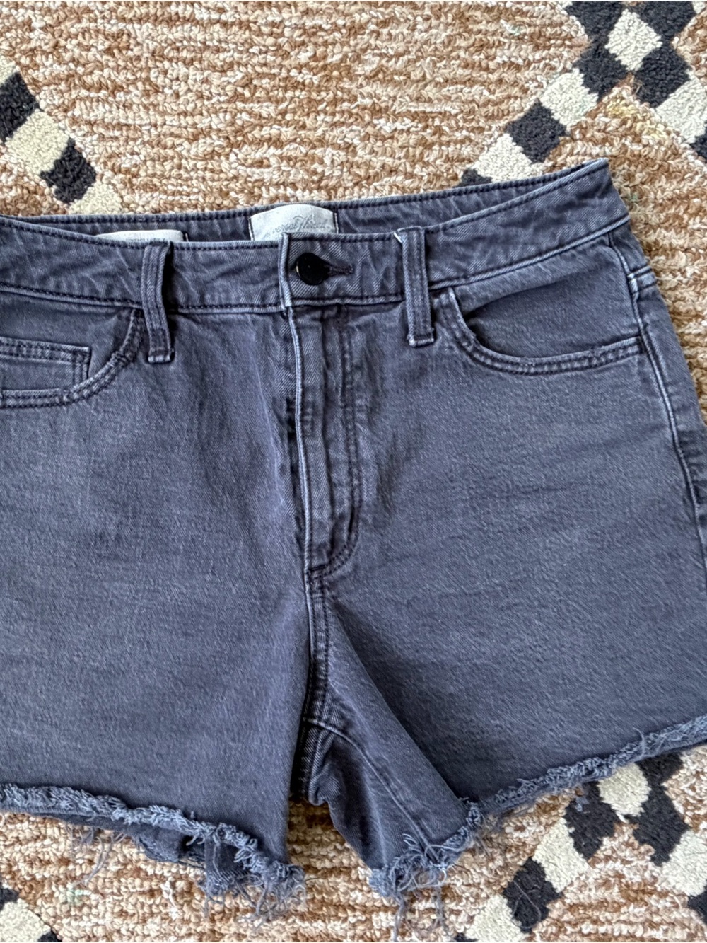 Universal Thread Charcoal Gray Frayed Hem Denim Shorts